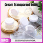 10pcs Transparent Wide Mouth Cream Dispenser White Lid Bottle Plastic Jar - 30ml V528-CREAM-BOTTLE-10PCS-WHITE-956951