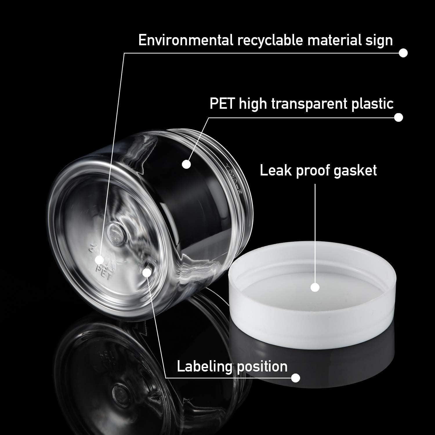 10pcs Transparent Wide Mouth Cream Dispenser White Lid Bottle Plastic Jar - 30ml V528-CREAM-BOTTLE-10PCS-WHITE-956951