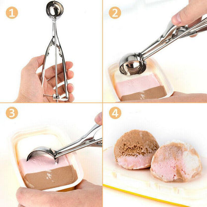 Stainless Steel Icecream Ice Cream Scoop Cookie Dough Mash Spoon Trigger 6Cm Dia V528-CREAMSCOOP-6CM-233169