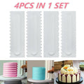 4Pcs Cake Decorating Icing Smoother Edge Frosting Scraper Comb Pastry Spatulas V528-CREAMYCOMB-2829157-456519
