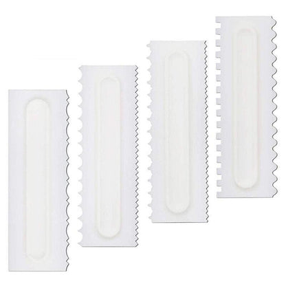 4Pcs Cake Decorating Icing Smoother Edge Frosting Scraper Comb Pastry Spatulas V528-CREAMYCOMB-2829157-456519