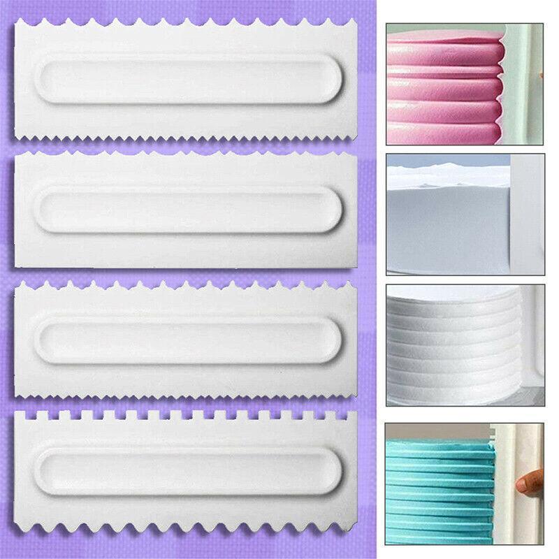 4Pcs Cake Decorating Icing Smoother Edge Frosting Scraper Comb Pastry Spatulas V528-CREAMYCOMB-2829157-456519