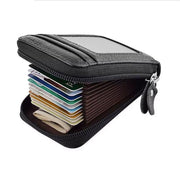 Rfid Blocking Leather Wallet Anti-Theft Credit Card Holder Men Women Coin Purse - Coffee V528-CREDITCARD-COFFEE-840825
