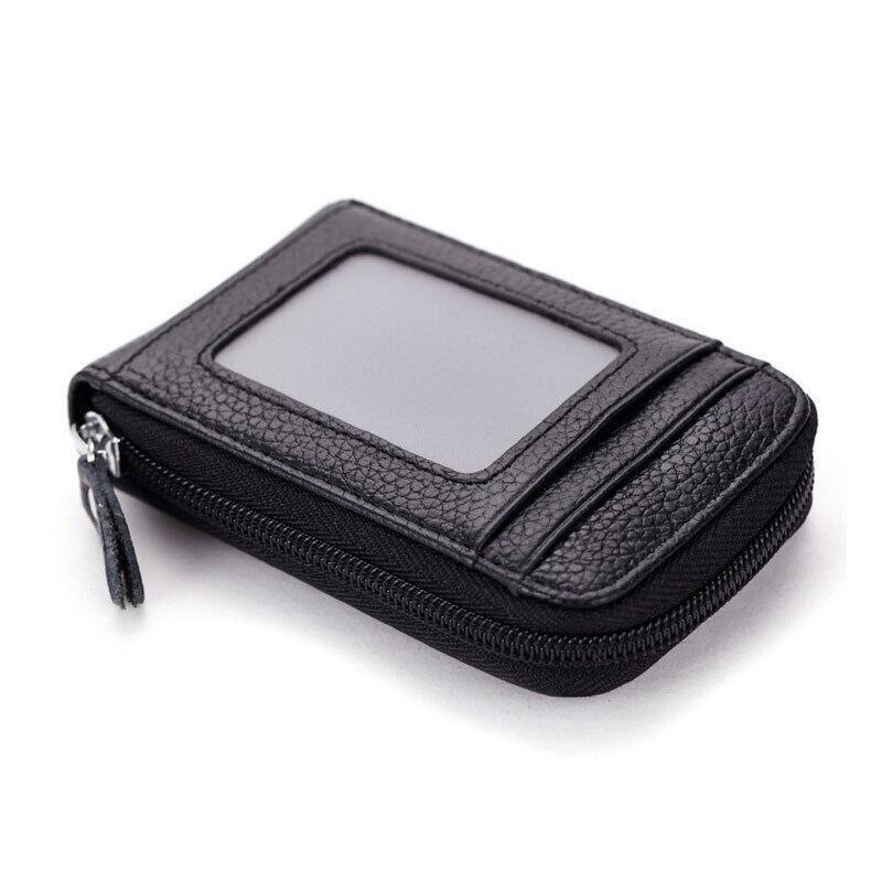 Rfid Blocking Leather Wallet Anti-Theft Credit Card Holder Men Women Coin Purse - Coffee V528-CREDITCARD-COFFEE-840825