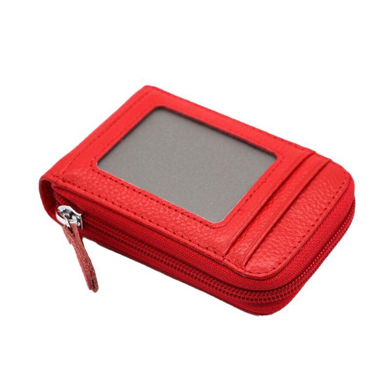 Rfid Blocking Leather Wallet Anti-Theft Credit Card Holder Men Women Coin Purse - Red V528-CREDITCARD-RED-764807