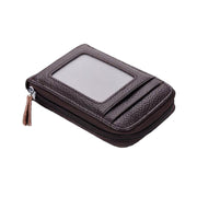 Rfid Blocking Leather Wallet Anti-Theft Credit Card Holder Men Women Coin Purse - Red V528-CREDITCARD-RED-764807