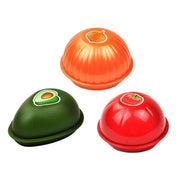 3X Plastic Fruit Vegetable Storage Container Avocado Tomato Lemon Onion Box and Lid V528-CRISPER-3PCS-347133