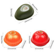 3X Plastic Fruit Vegetable Storage Container Avocado Tomato Lemon Onion Box and Lid V528-CRISPER-3PCS-347133
