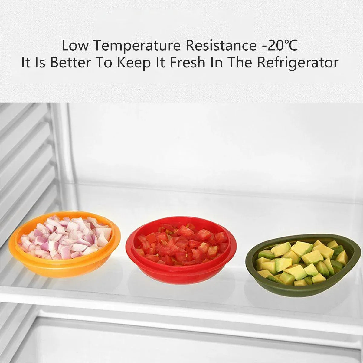 3X Plastic Fruit Vegetable Storage Container Avocado Tomato Lemon Onion Box and Lid V528-CRISPER-3PCS-347133