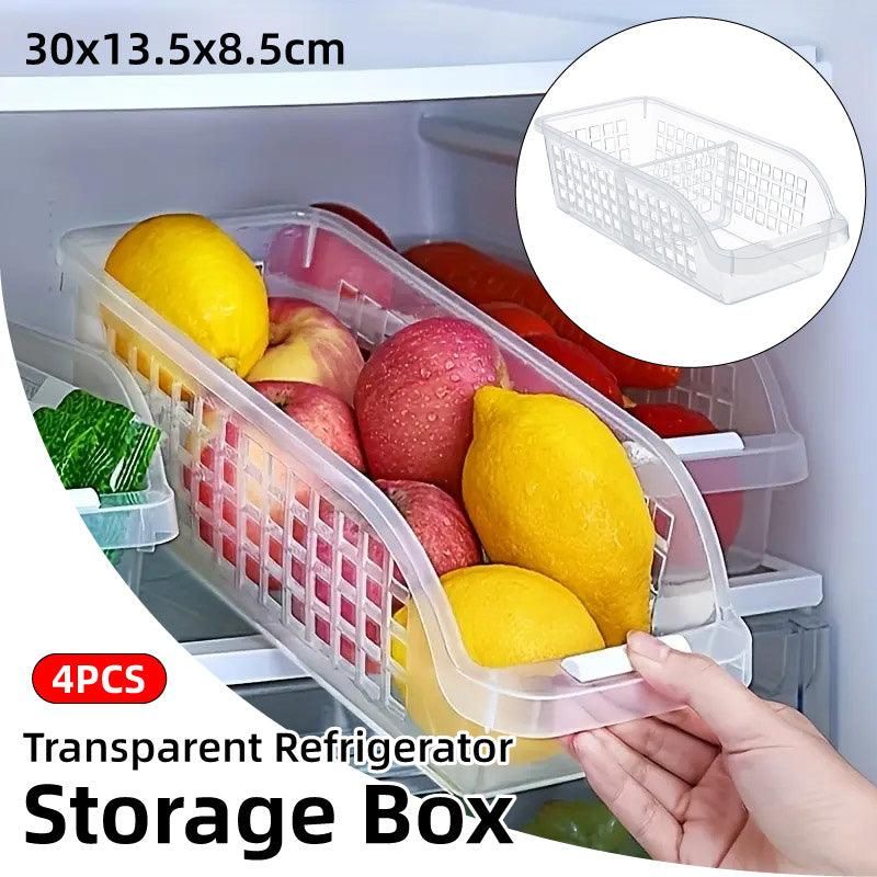 4pcs Refrigerator Storage Box Transparent Plastic Household Organizer Kitchen V528-CRISPER-4PCS-804922