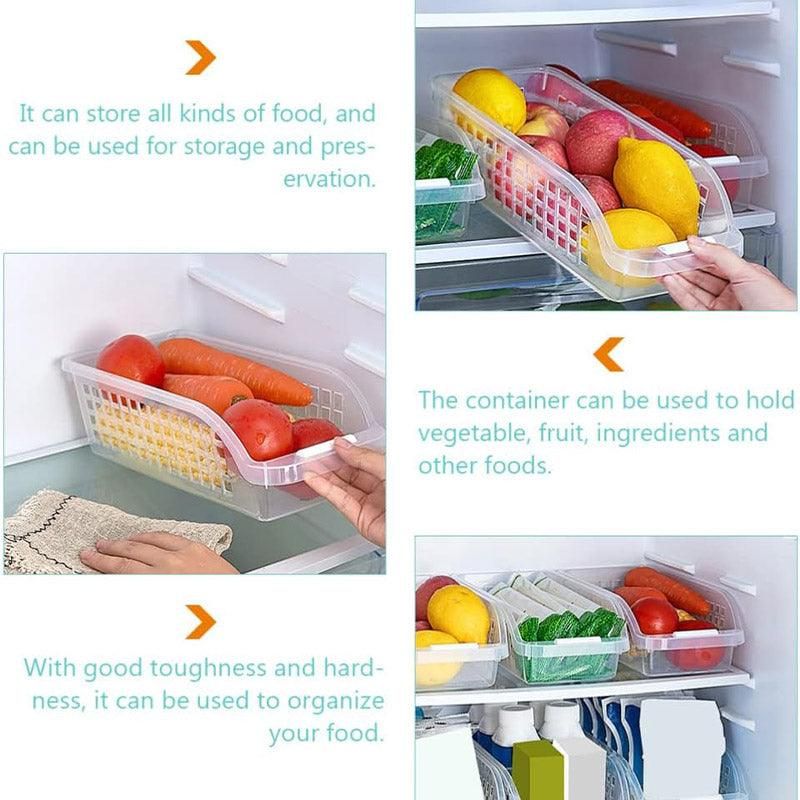 4pcs Refrigerator Storage Box Transparent Plastic Household Organizer Kitchen V528-CRISPER-4PCS-804922