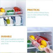 4pcs Refrigerator Storage Box Transparent Plastic Household Organizer Kitchen V528-CRISPER-4PCS-804922