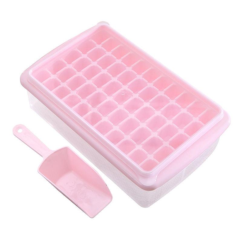 55 Grids Ice Cube Tray Mould With Lid And Storage Box Scoop Set Maker Ice Cube - Blue V528-CRISPER-55GRIDS-BLUE-73655