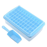 55 Grids Ice Cube Tray Mould With Lid And Storage Box Scoop Set Maker Ice Cube - Blue V528-CRISPER-55GRIDS-BLUE-73655