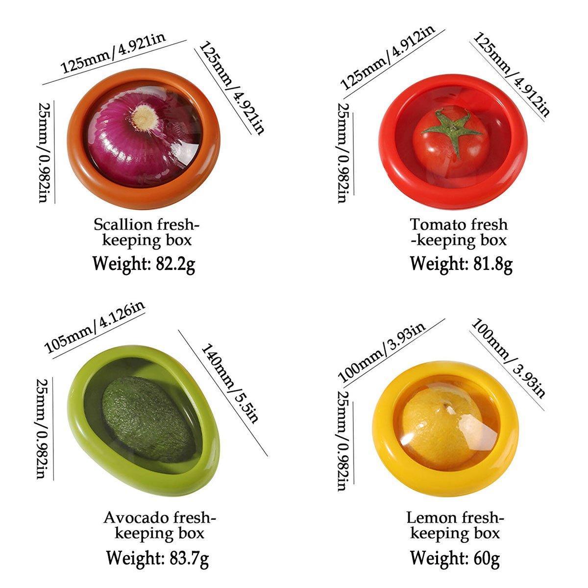 4PCS Vegetable Fruit Shaped Storage Saver Food Containers for Fridge Kitchen V528-CRISPER-BOX-4PCS-550289
