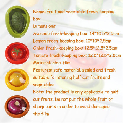 4PCS Vegetable Fruit Shaped Storage Saver Food Containers for Fridge Kitchen V528-CRISPER-BOX-4PCS-550289