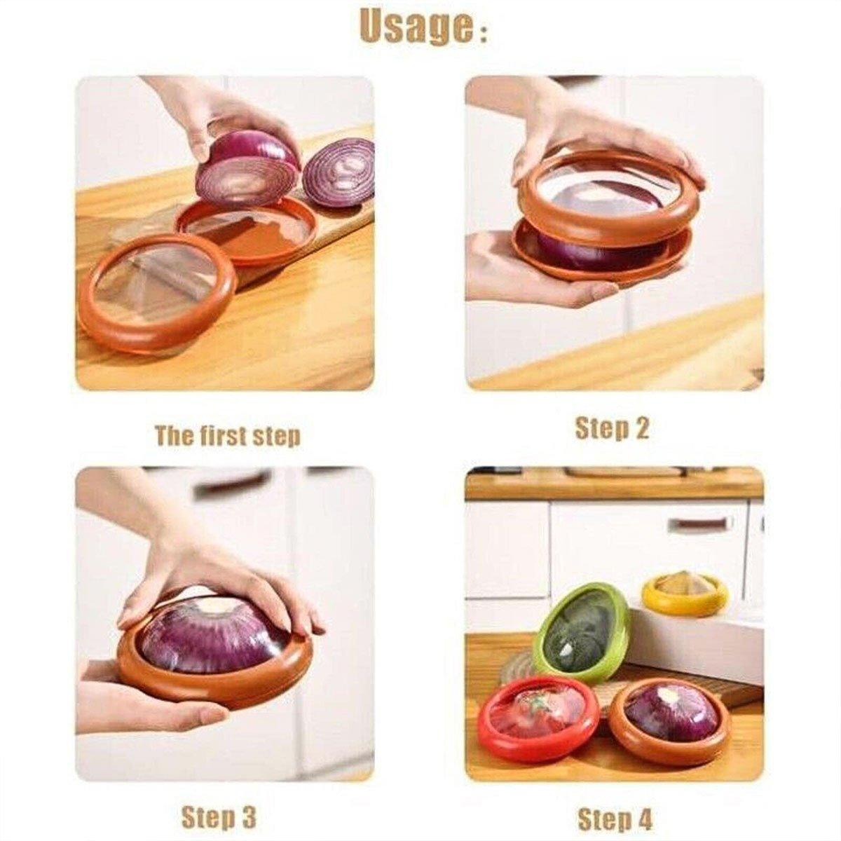4PCS Vegetable Fruit Shaped Storage Saver Food Containers for Fridge Kitchen V528-CRISPER-BOX-4PCS-550289
