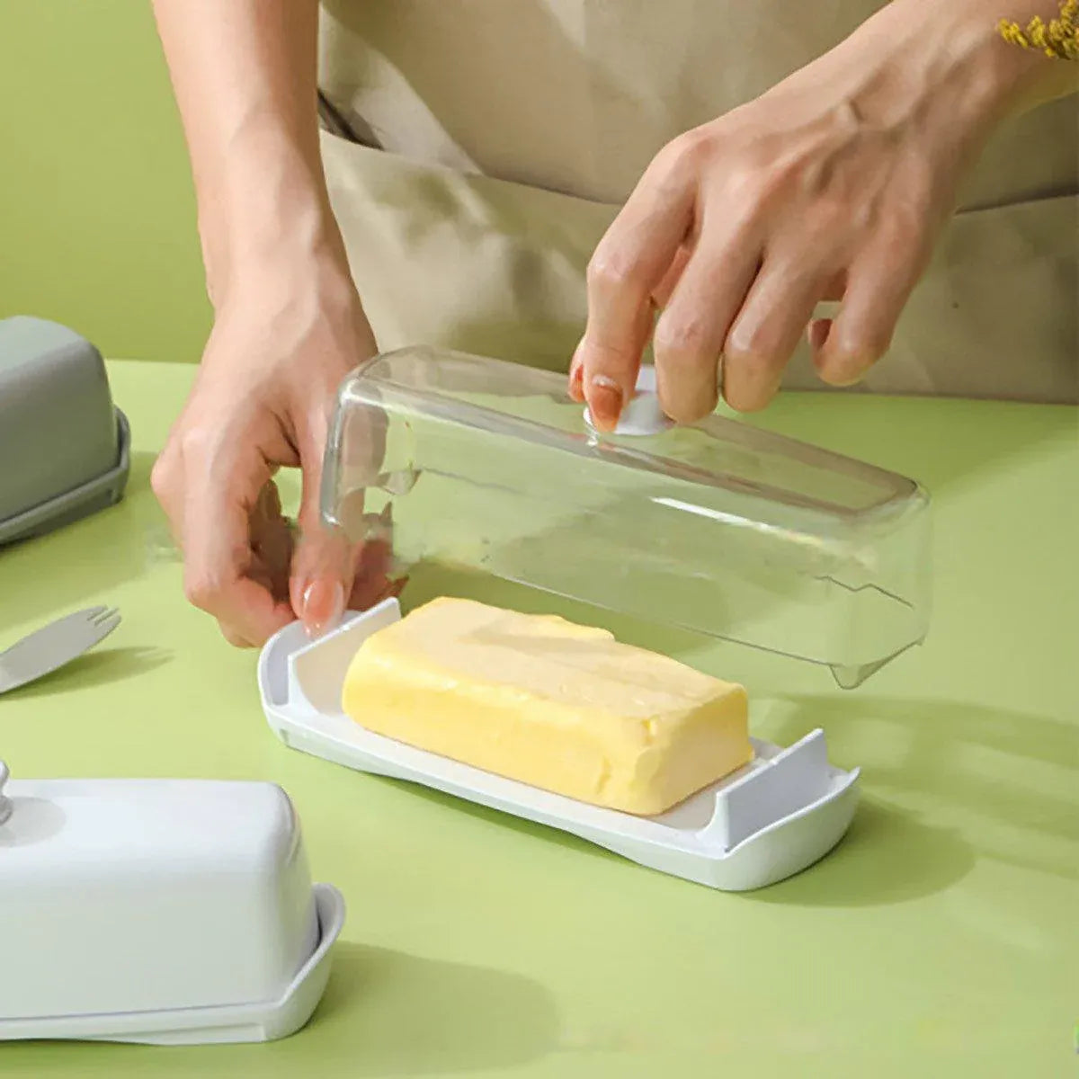 Butter Cheese Box Crisper Fruit Storage Container Multi Purpose Food Organizer V528-CRISPER-TRANSPARENT-727271