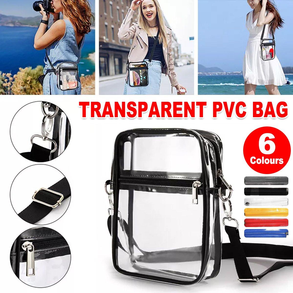 Transparent Crossbody Bag Clear Stylish Handbag for Men and Women Daily Use - Black V528-CROSSBODY-BAG-BLACK-154825
