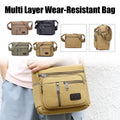 Multi Layer Canvas Crossbody Bag Casual Shoulder Bag for Travel Messenger Bag - Black V528-CROSSBODY-BAG-BLACK-320284