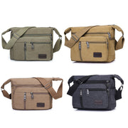 Multi Layer Canvas Crossbody Bag Casual Shoulder Bag for Travel Messenger Bag - Black V528-CROSSBODY-BAG-BLACK-320284