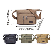 Multi Layer Canvas Crossbody Bag Casual Shoulder Bag for Travel Messenger Bag - Black V528-CROSSBODY-BAG-BLACK-320284