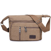 Multi Layer Canvas Crossbody Bag Casual Shoulder Bag for Travel Messenger Bag - Black V528-CROSSBODY-BAG-BLACK-320284