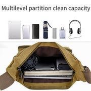 Multi Layer Canvas Crossbody Bag Casual Shoulder Bag for Travel Messenger Bag - Green V528-CROSSBODY-BAG-GREEN-881182