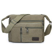Multi Layer Canvas Crossbody Bag Casual Shoulder Bag for Travel Messenger Bag - Green V528-CROSSBODY-BAG-GREEN-881182