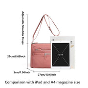 Ladies Large Capacity Crossbody Bag Single Shoulder Small Square Bag Handbag - Grey V528-CROSSBODY-BAG-GREY-821158