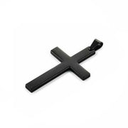 Stainless Steel Cross Pendant Men Women Chain Necklace Religious Jewelry Au V528-CROSSPENDANT-BLACK-262611