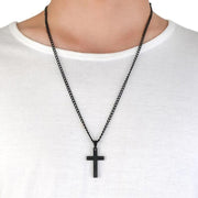 Stainless Steel Cross Pendant Men Women Chain Necklace Religious Jewelry Au V528-CROSSPENDANT-BLACK-262611