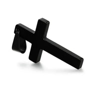 Stainless Steel Cross Pendant Men Women Chain Necklace Religious Jewelry Au V528-CROSSPENDANT-BLACK-262611
