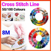 50/100 Colours Colourful Egyptian Cross Stitch Cotton Embroidery Threads - 50PCS (50 Colours) V528-CROSSSTITCH-50COLOURS-404212