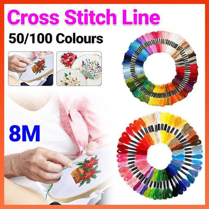 50/100 Colours Colourful Egyptian Cross Stitch Cotton Embroidery Threads - 50PCS (50 Colours) V528-CROSSSTITCH-50COLOURS-404212