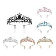 Princess Rhinestone Queen Hair Tiara Headband Hair Accessories Crystal Crown - Gold-White V528-CROWN-GOLD-WHITE-737161