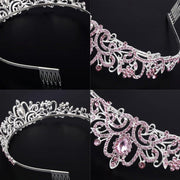 Princess Rhinestone Queen Hair Tiara Headband Hair Accessories Crystal Crown - Gold-White V528-CROWN-GOLD-WHITE-737161