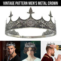 Men Crown Headpiece Royal Vintage Metal Crown Gold Medieval King Costume Party V528-CROWN-SILVER-459386