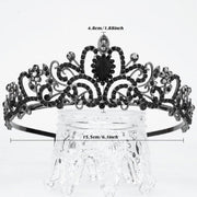 Princess Rhinestone Queen Hair Tiara Headband Hair Accessories Crystal Crown - Silver-Blue V528-CROWN-SILVER-BLUE-930912
