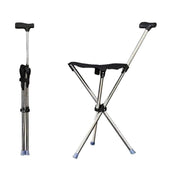 Stainless Steel Walking Stick with Seat Folding Cane Chair for Travel and Outdoor Use V528-CRUTCH-366118
