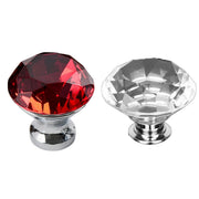 Door Knobs Handles Clear Crystal Diamond Glass Kitchen Cupboard Cabinet Pulls 40MM - Red-10PCS V528-CRYSTAL-RED-40MM-10PCS-85003