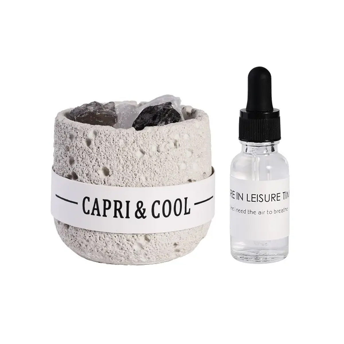 Crystal Stone Oil Diffuser Passive Aromatherapy Set White Natural Bedroom Decor - Blue Bellflower V528-CRYSTAL-STONE-BLUEBELL-247962