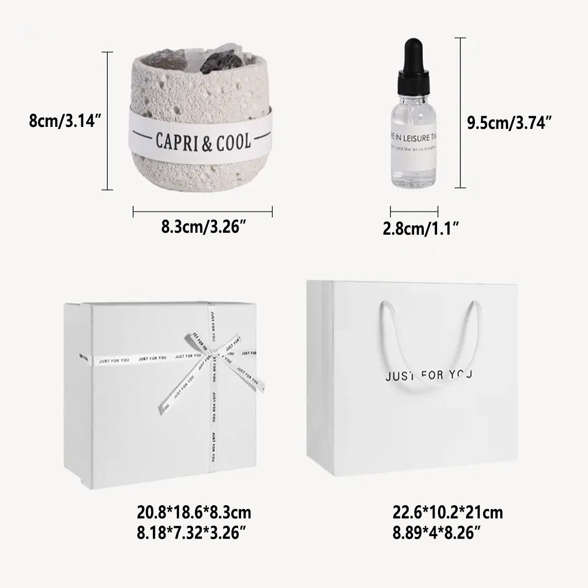 Crystal Stone Oil Diffuser Passive Aromatherapy Set White Natural Bedroom Decor - Blue Bellflower V528-CRYSTAL-STONE-BLUEBELL-247962