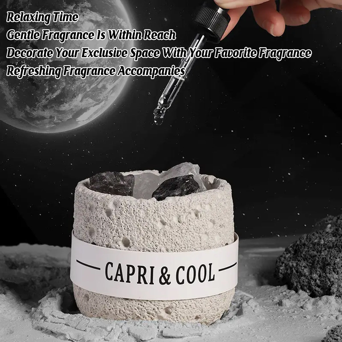 Crystal Stone Oil Diffuser Passive Aromatherapy Set White Natural Bedroom Decor - Blue Bellflower V528-CRYSTAL-STONE-BLUEBELL-247962