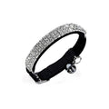 Suede Adjustable Pet Collar with Rhinestone for Cat Puppy 5 Colours Quick Release - Black V528-CRYSTALCOLLAR-BLACK-58026