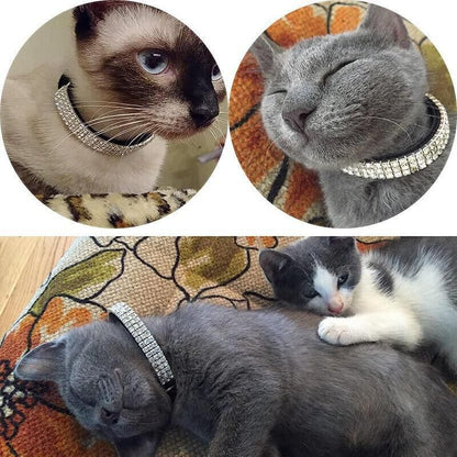 Suede Adjustable Pet Collar with Rhinestone for Cat Puppy 5 Colours Quick Release - Pink V528-CRYSTALCOLLAR-PINK-32778
