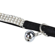 Suede Adjustable Pet Collar with Rhinestone for Cat Puppy 5 Colours Quick Release - Red V528-CRYSTALCOLLAR-RED-15845