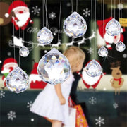 12Pcs 30mm Suncatcher Chandelier Clear Glass Prism Crystal Ball Pendant Set V528-CRYSTALPENDANT12PCS-506124