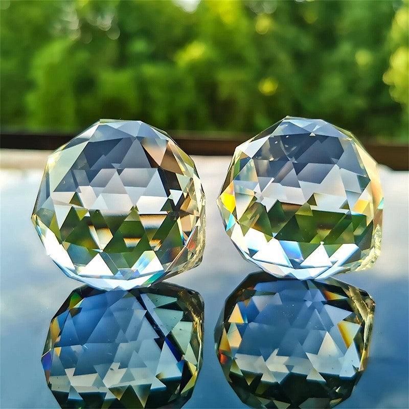 12Pcs 30mm Suncatcher Chandelier Clear Glass Prism Crystal Ball Pendant Set V528-CRYSTALPENDANT12PCS-506124