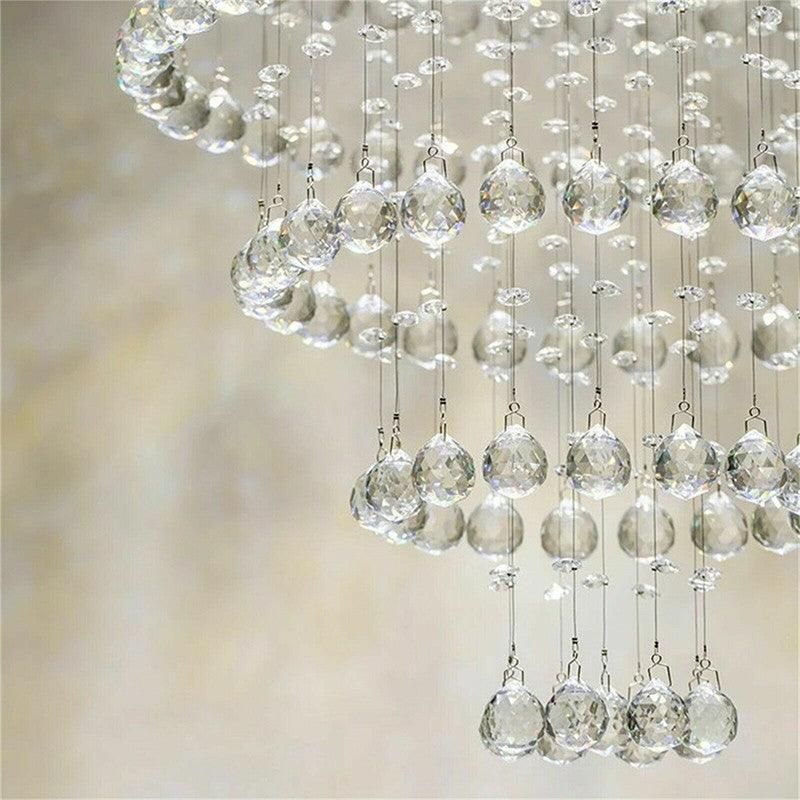 12Pcs 30mm Suncatcher Chandelier Clear Glass Prism Crystal Ball Pendant Set V528-CRYSTALPENDANT12PCS-506124